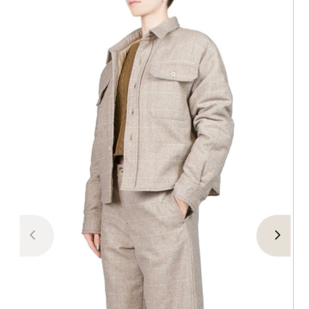 NWOT Denimist Shrunken CPO Jacket in Tan Herringbone SZ XL